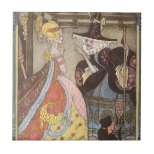 Azulejo Cenicienta y Hada Madrina, Cuento de Hadas Vintage