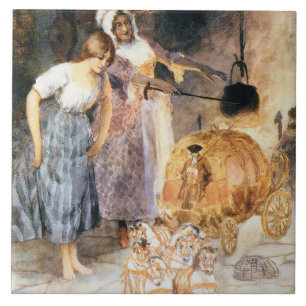 Azulejo Cenicienta y Hada Madrina sq