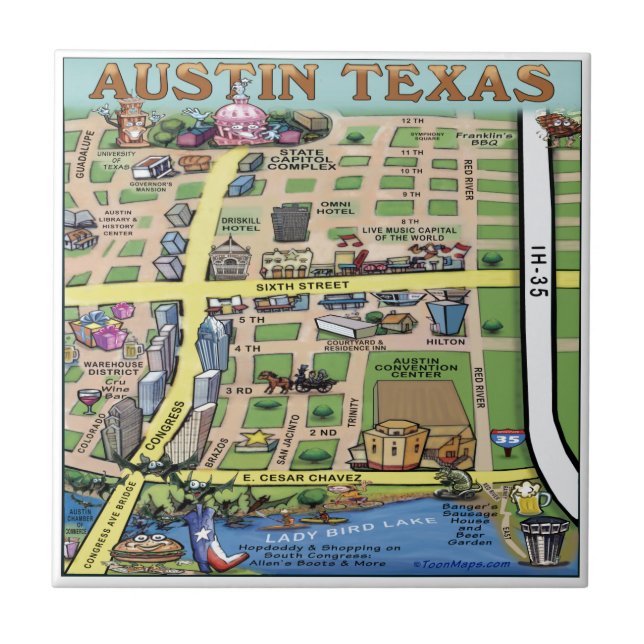 Azulejo Centro de Austin Texas 14 (Frente)