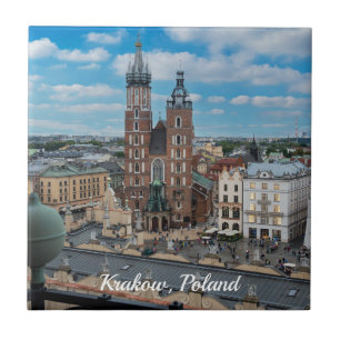 Azulejo Centro de Cracovia desde arriba en Polonia