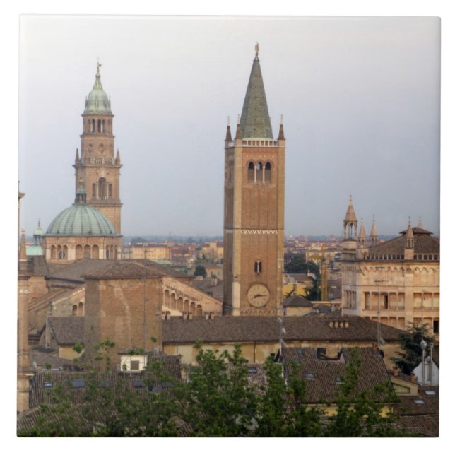 Azulejo centro de la ciudad de Parma; iglesia Battistero e (Frente)