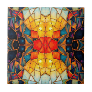 Azulejo Centro naranja Kaleidoscope