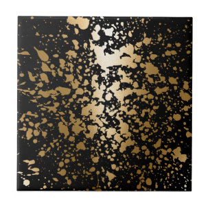Azulejo Cepillo metálico negro y dorado