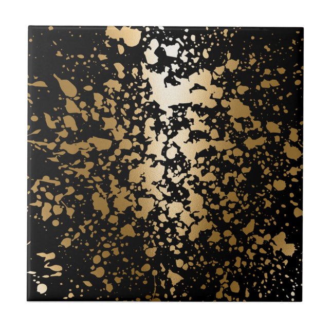 Azulejo Cepillo metálico negro y dorado (Frente)