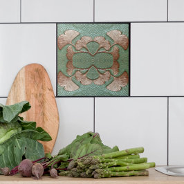 Azulejo Ceramic Gingko Tile