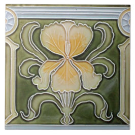 Azulejo Ceramic Tile - Art Nouveau Iris Border Tile