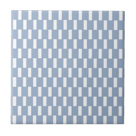Azulejo Ceramic Tile  Blue Stripe Square