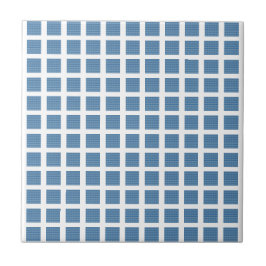 Azulejo Ceramic Tile Blue Stripe Square