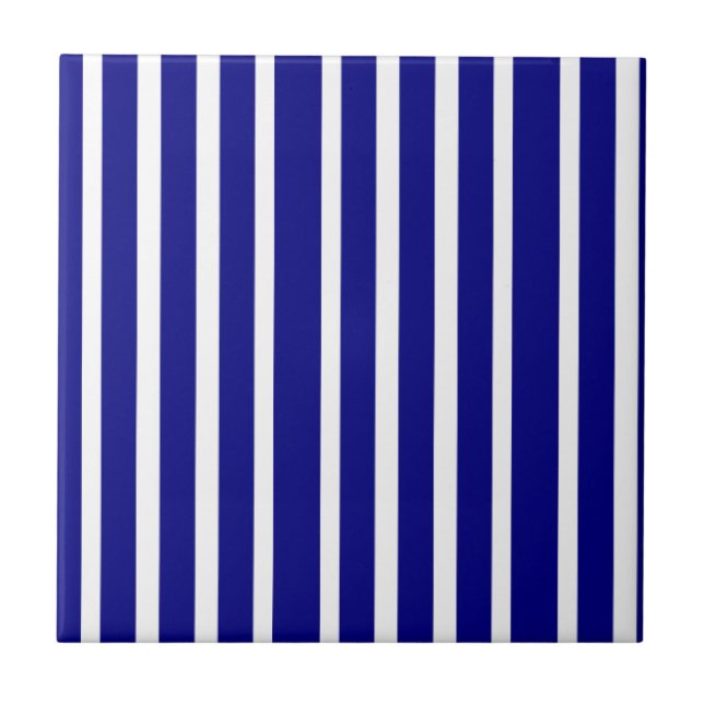 Azulejo Ceramic Tile Blue & White Stripe (Frente)