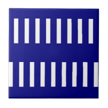 Ceramic Tile Blue & White Stripe