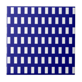 Azulejo Ceramic Tile Blue & White Stripe Checkered
