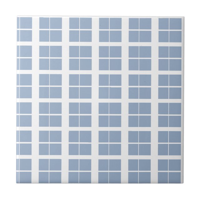 Azulejo Ceramic Tile Blue & White Stripe Square (Frente)