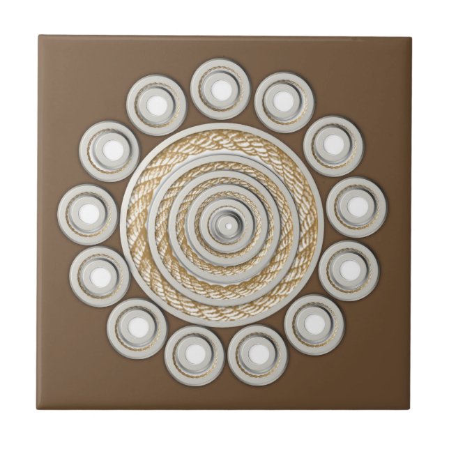 Azulejo Ceramic Tile Brown Rope (Frente)