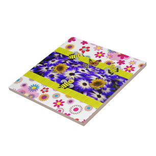 Azulejo Ceramic Tile Bumblebee