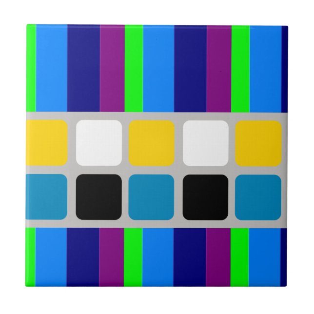 Azulejo Ceramic Tile Colorful Colors Stripe (Frente)