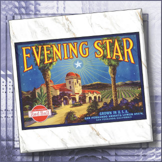 Azulejo CERAMIC TILE - ''Evening Star'' - Crate Label