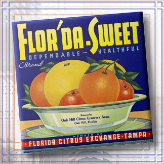 Azulejo CERAMIC TILE - "Flor'da-Sweet" - Crate label