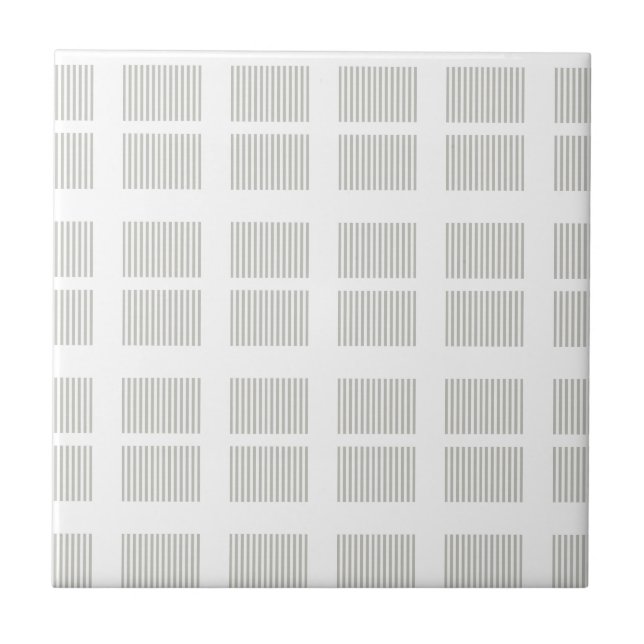 Azulejo Ceramic Tile Grey & White Stripe (Frente)