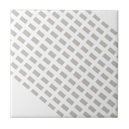 Azulejo Ceramic Tile Grey & White Stripe Square