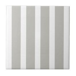 Azulejo Ceramic Tile Grey & White Stripe Square