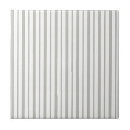 Azulejo Ceramic Tile Grey & White Stripe Square
