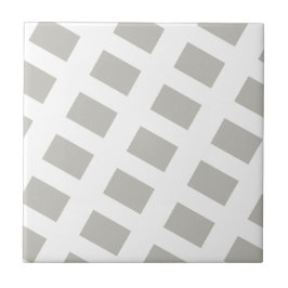 Azulejo Ceramic Tile Grey & White Stripe Square