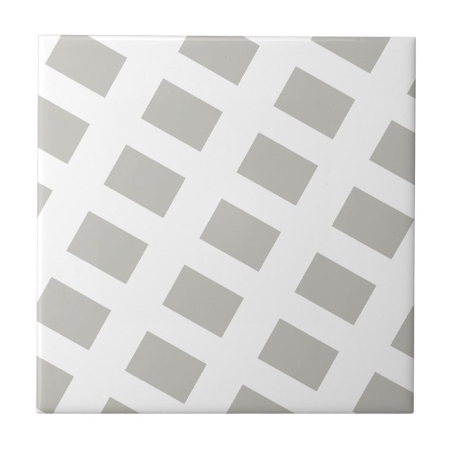 Azulejo Ceramic Tile Grey & White Stripe Square (Frente)