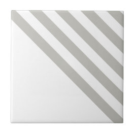 Azulejo Ceramic Tile Grey & White Stripe Square