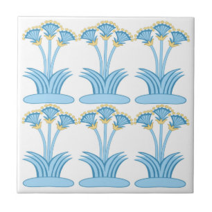 Azulejo Ceramic Tile in Minoan Lilies aqua
