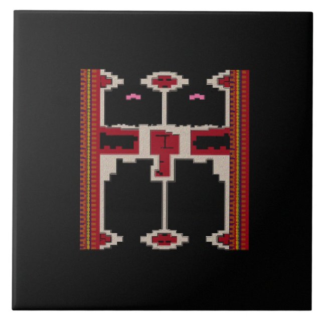 Azulejo Ceramic Tile Inspired by Art of Borneo (Frente)