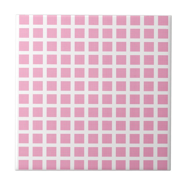 Azulejo Ceramic Tile Pink Stripe Square (Frente)