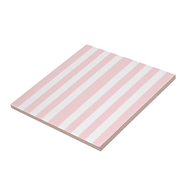 Azulejo Ceramic Tile Pink & White Stripe (Lado)