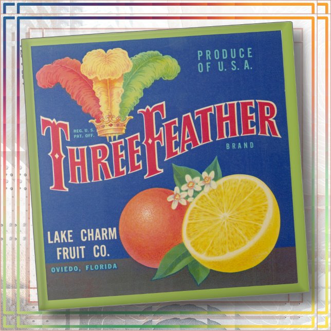 Azulejo CERAMIC TILE - "Three Feather" - Crate label (Subido por el creador)