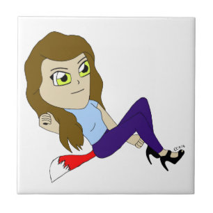 Azulejo cerámica de chibi foxy chica