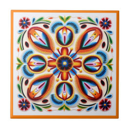 Azulejo Cerámica de huichol mexicano