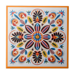 Azulejo Cerámica de huichol mexicano