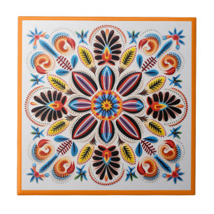 Azulejo Cerámica de huichol mexicano