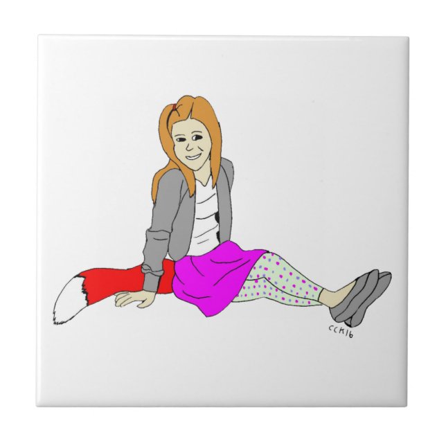 Azulejo cerámica foxy chica (Frente)