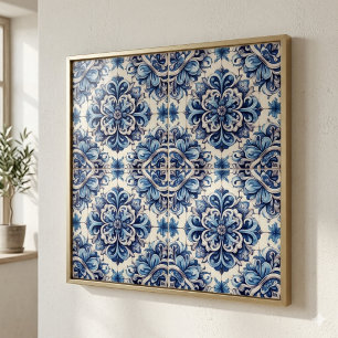 Azulejo Cerámica Mexicana Talavera Caracol Azul
