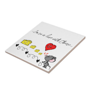 Azulejo Cerámica Mice Cheese Pizza Pizzeria Amor