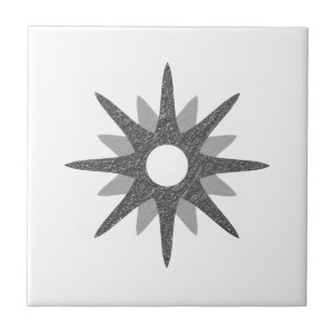 Azulejo Cerámica moderna de Starburst de plata de mediano 