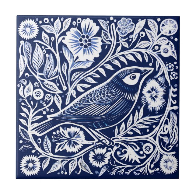 Azulejo Cerámica Rustic Bird (Frente)