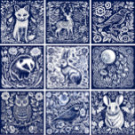 Azulejo Cerámica Rustic Deer<br><div class="desc">Presentamos el mosaico de cerámica de ciervo rústico de nuestra colección de animales de Woodland. Este embaldosado decorativo presenta una bonita impresión de un ciervo de color azul marino y blanco. El motivo del pájaro sonoro se opone al fondo marino limpio. Parte de un conjunto de rústicas baldosas de leña...</div>