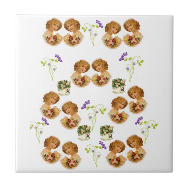 Azulejo Cerámica Tile Blanco Victoriano (Frente)