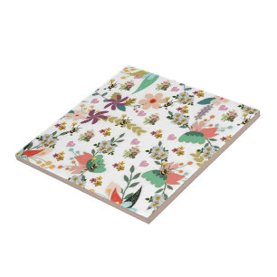 Azulejo Cerámica Tile Bumblebee Floral