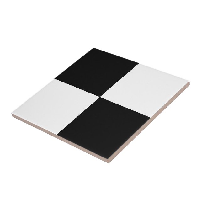 Azulejo Cerámica Tile del diseñador del Black White Checke (Lado)