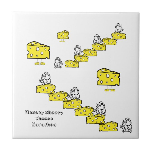 Azulejo Cerámica Tile Mousey Cheesy Cheese Marathon (Frente)