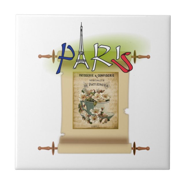 Azulejo Cerámica Tile Paris Francia (Frente)