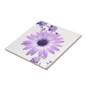 Azulejo Cerámica Tile Purple Floral