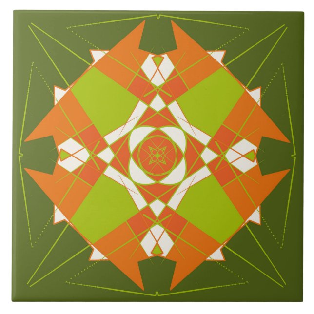 azulejo cerámico abstracto elegante verde (Frente)